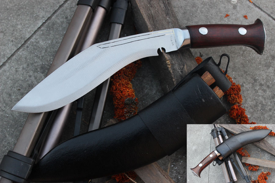 10 Inch Hand Forged Blade Panawal Angkhola Rough Kukri-7841
