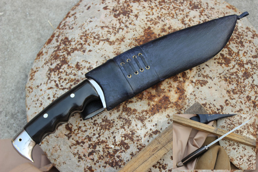 9 Inch Hand Forged Blade Bahadur Machete Kukri Knife-0