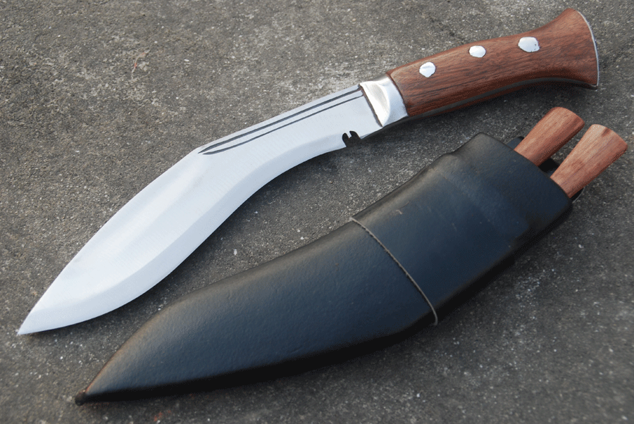 8 Inch Hand Forged Blade Panawal Angkhola Rough Kukri-7857