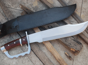 14 INCH PREDATOR D-GUARD HANDLE KNIFE - HANDMADE BOWIE MACHETE KUKRI-0