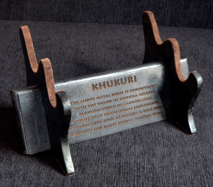 Khukuri Engraved Display Stand-8938