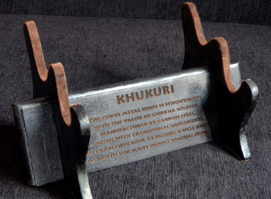 Khukuri Engraved Display Stand-8937