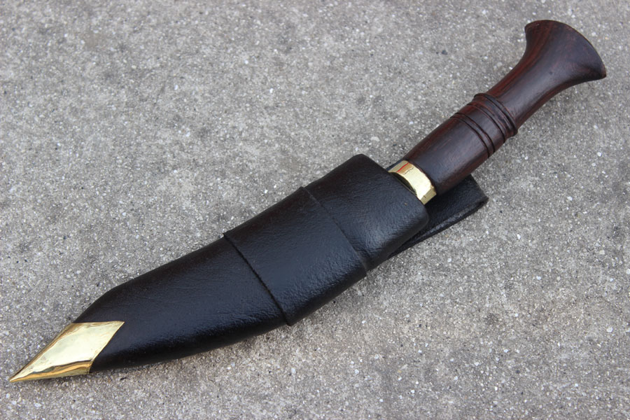 5 Inch Hand Forged Blade Biltong Wooden Handel Kukri-0