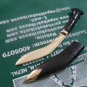 Paper Knife Brass Blade Wooden Handle Kukri-0