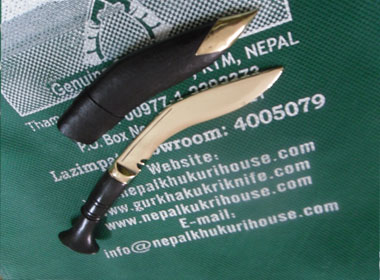 Paper Knife Brass Blade Wooden Handle Kukri-9166