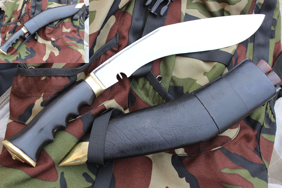 11 Inch Hand Forged Blade World War Or Dehradune Gripper Handle Kukri-8362