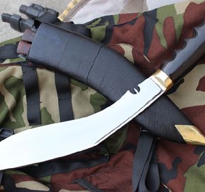 11 Inch Hand Forged Blade World War Or Dehradune Gripper Handle Kukri-0