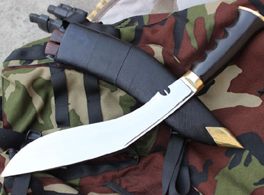11 Inch Hand Forged Blade World War Or Dehradune Gripper Handle Kukri-0