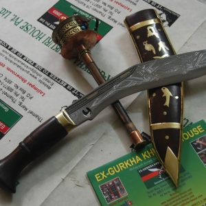9 Inch Dhankute Horn Engraved Kukri-0