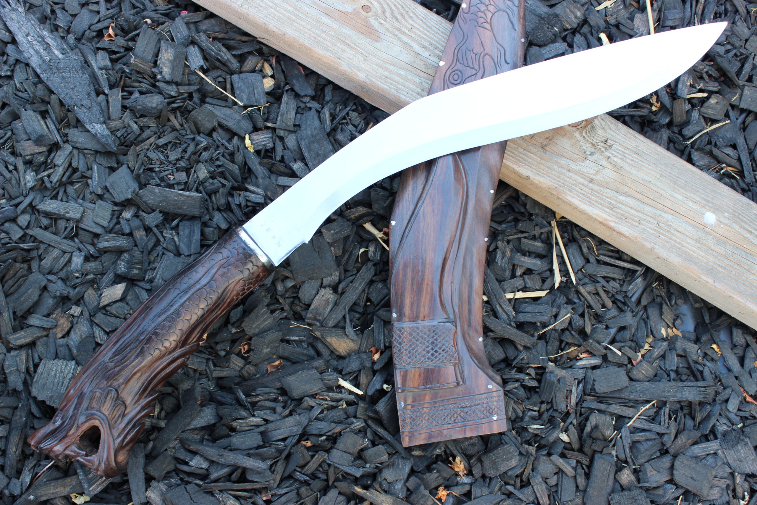 16" Blade Artistic Sheath Dragon Handle Khukuri -9671