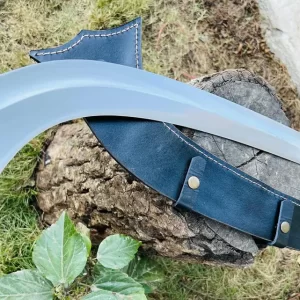 20" Blade Custom Kora Sword - Hand Forged Machete Outdoor Use - High Carbon Steel Camping Tool