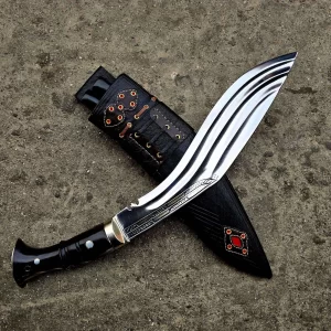12" Blade Royal 3 Fuller Khukuri with Horn Handle - Handmade Nepalese Knife